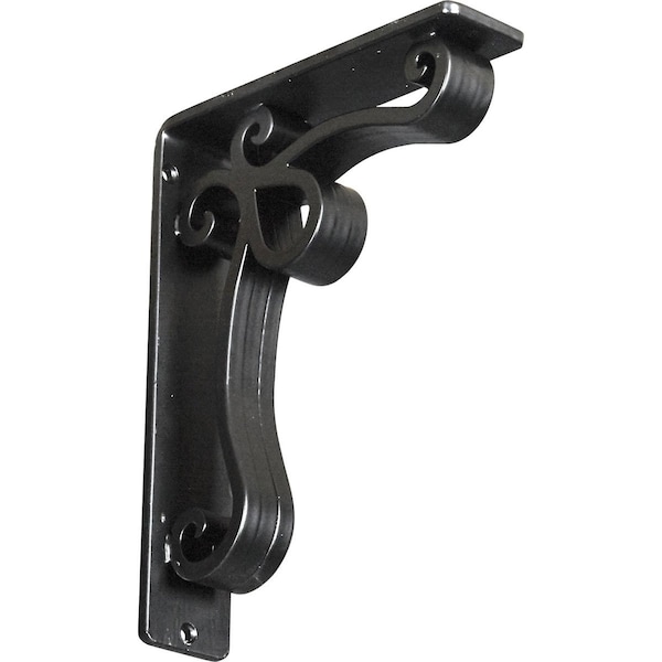 Ekena Millwork Orleans Wrought Iron Bracket, (Triple center brace), Powder Coated Black 2"W x 7 1/2"D x 10"H BKTM02X07X10TOL - main